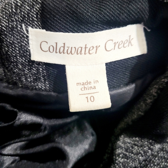 Coldwater Creek Patchwork Textured Jacket Blazer Frayed Trim Women’s Size 10 - Picture 11 of 13